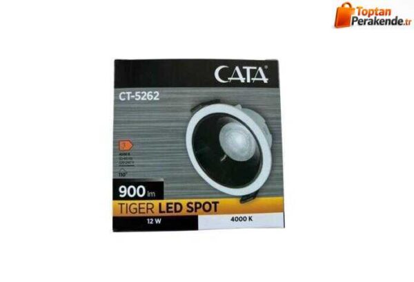 Cata CT-5262 12W Tiger Led Armatür Siyah Kasa 4000K